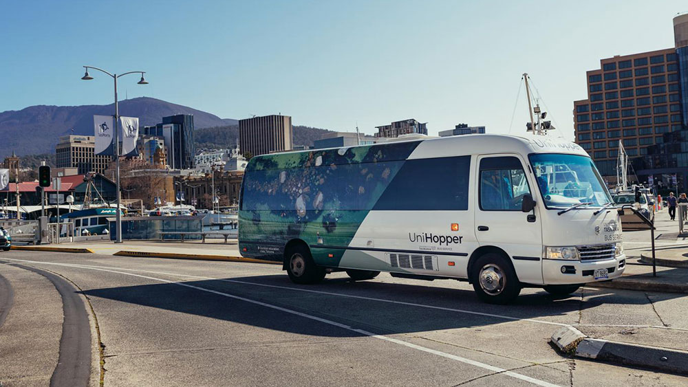 UniHopper bus servicing Hobart and Sandy Bay