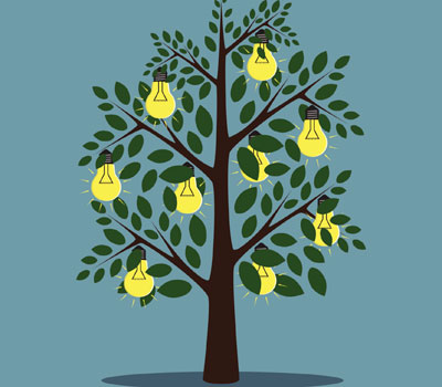 Lightbulbs on a tree