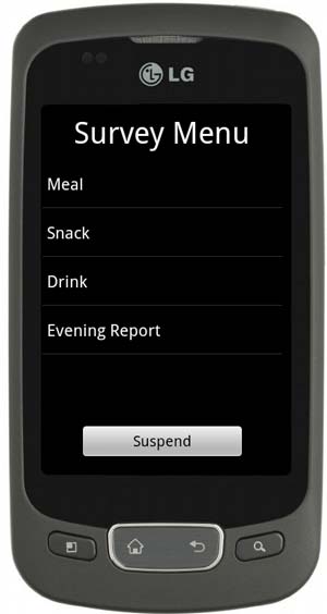 Screen - Survey menu