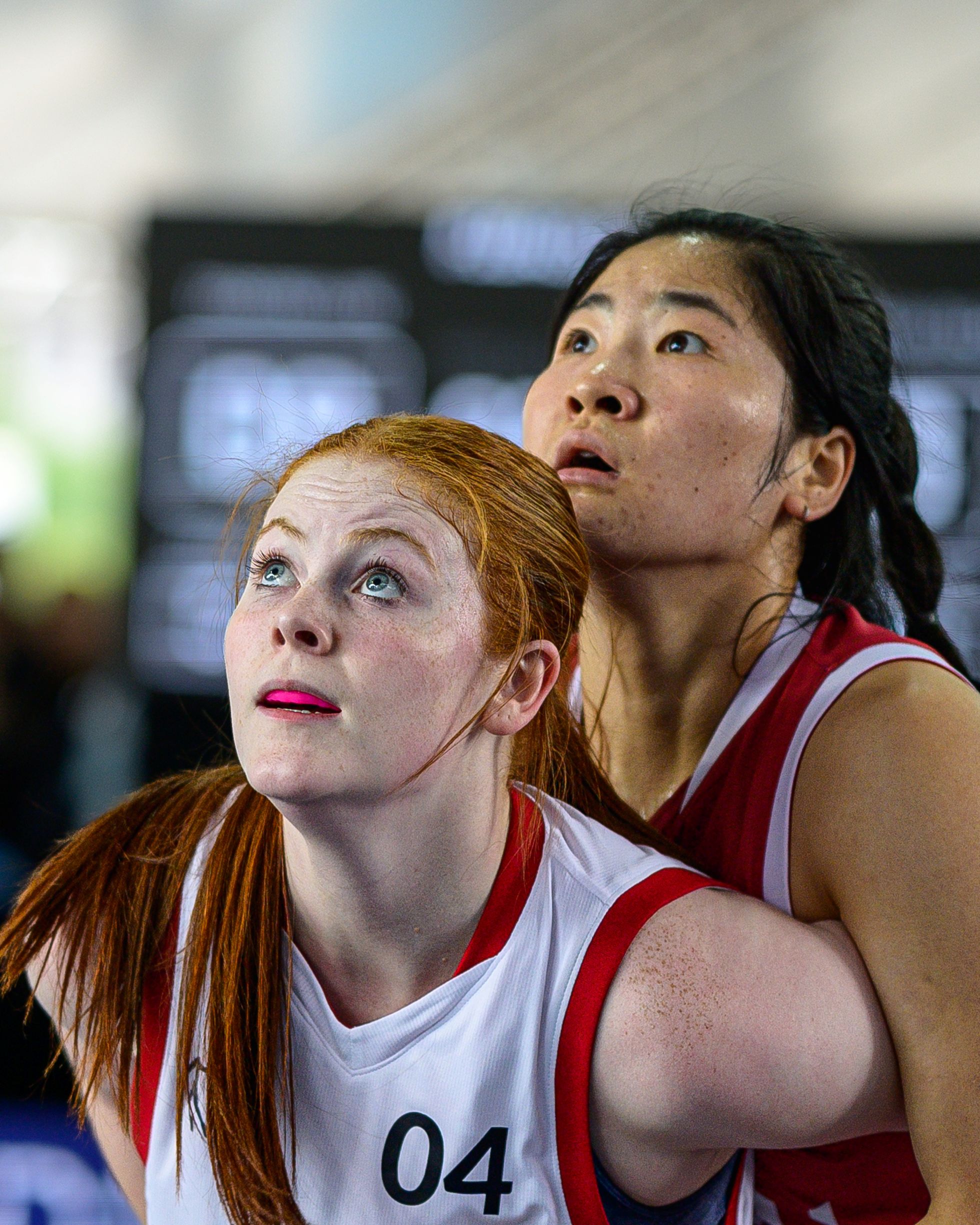 The University of Tasmania's Claire Murray competing in the 2025 FISU University World Cup 3×3 Basketball quarterfinal against the Huazhong University of Science and Technology.