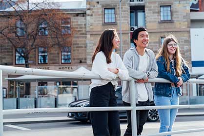 Students at Hobart docks