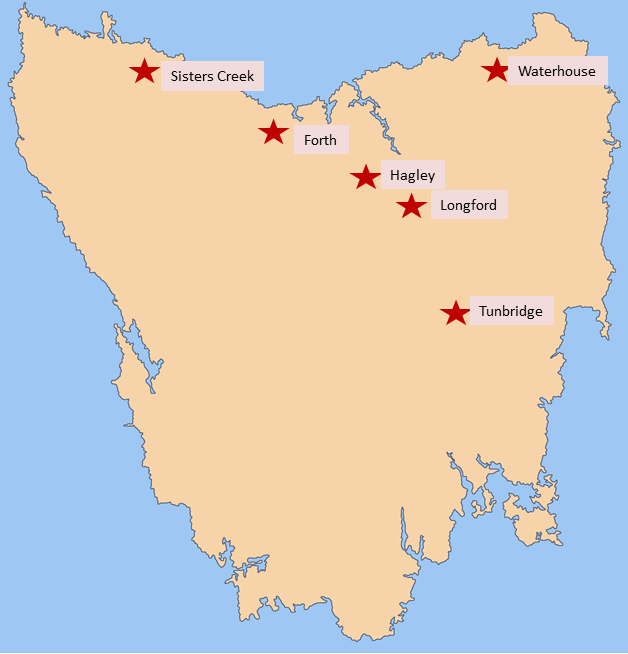 Locations of Farm Demonstration Sites Location of farm demonstration sites